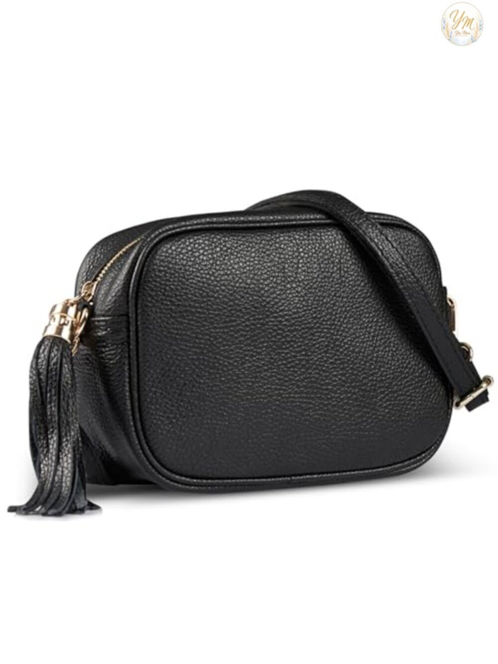 Italian Full-Grain Leather Crossbody Bag Small Structured Purse with Removable